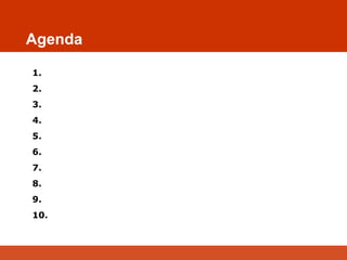 Agenda
1. Introduction
2. Awareness on ERP for better prospects.
3. What is ERP?
4. Why ERP is needed?
5. How ERP defines any process simple and easy?
6. Manufacturing processes
7. Procurement Process
8. Inventory Process
9. Integration between business functions
10.Benefits of ERP Software
 