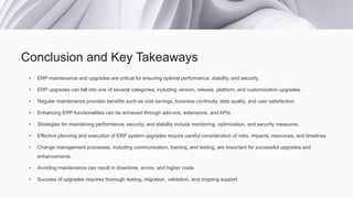 ERP Maintenance and Upgrades