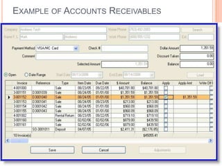 EXAMPLE OF ACCOUNTS RECEIVABLES
 