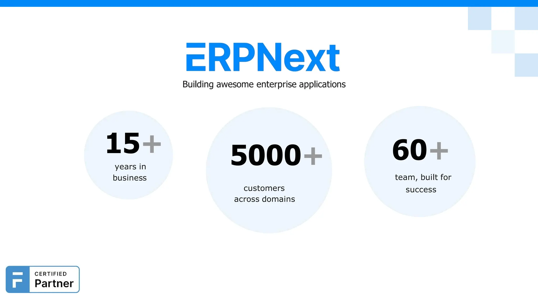 15+
years in
business
5000+
customers
across domains
60+
team, built for
success
Building awesome enterprise applications
 