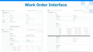 Work Order Interface
 