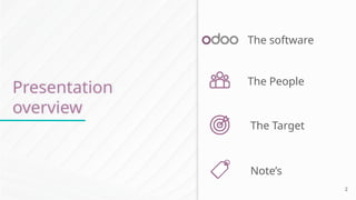 Presentation
overview
The software
The People
The Target
Note’s
2
 