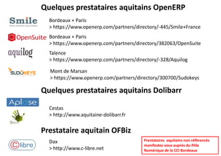 Quelques solutions ERP Open Source et prestataires en Aquitaine