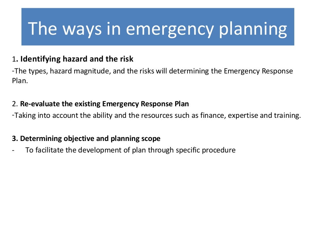 OSHA Emergency Response Plan