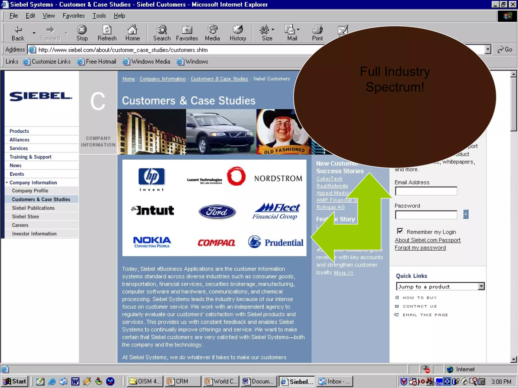 Full Industry
                    Spectrum!

Siebel Customers
 