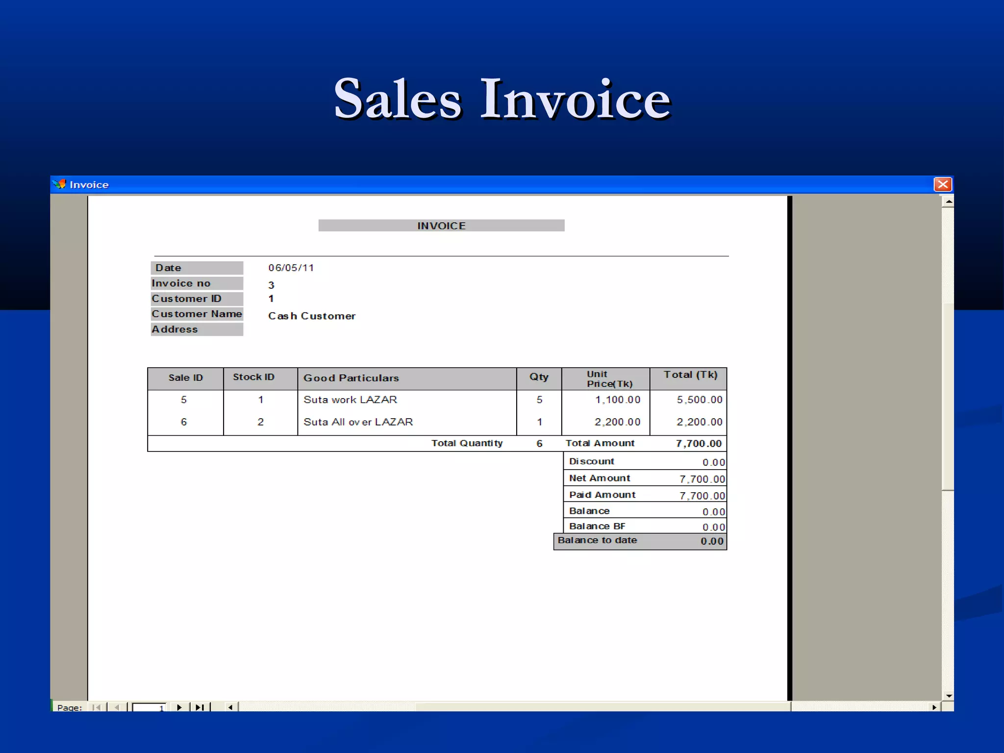 Sales Invoice
 