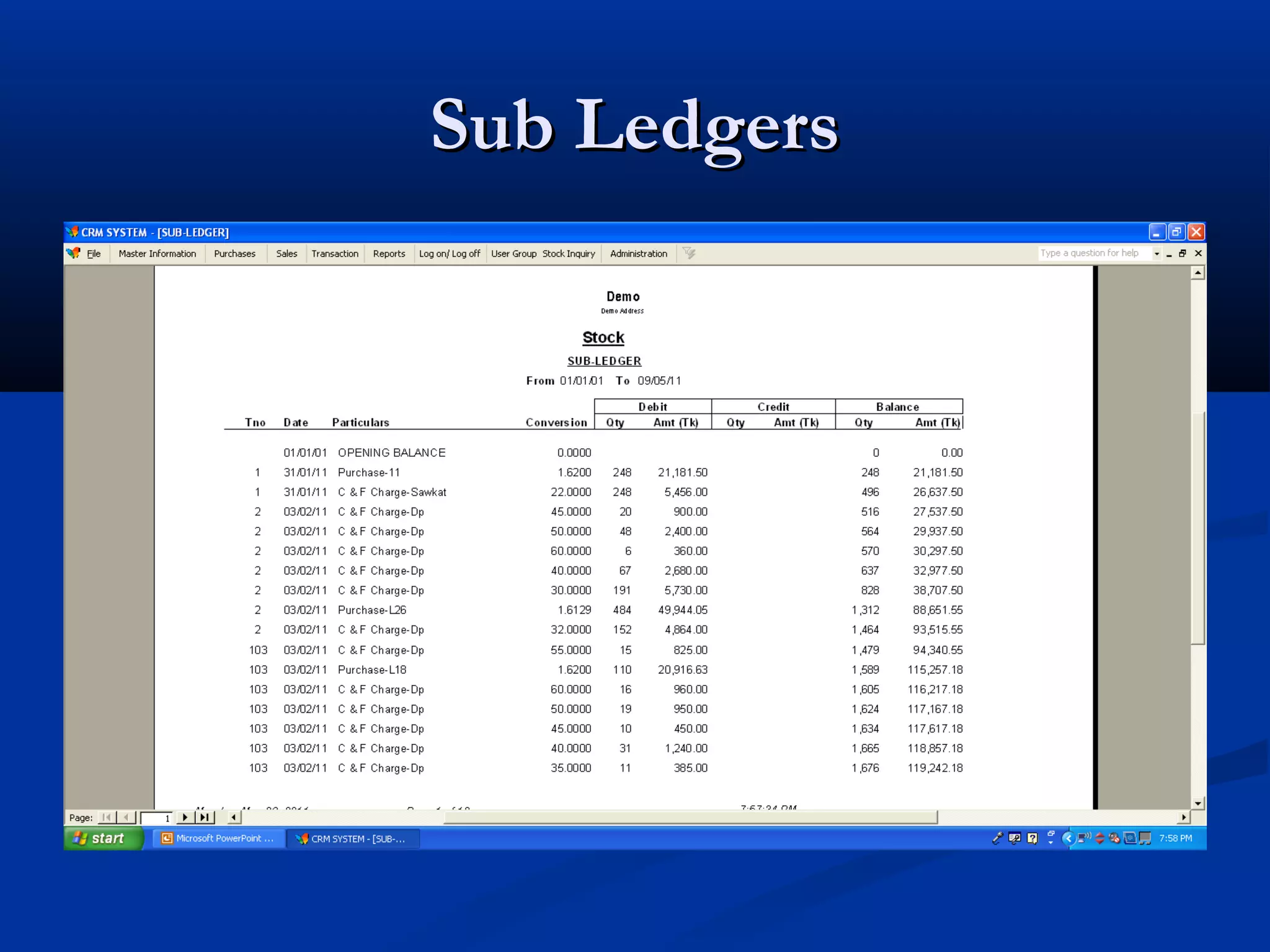 Sub Ledgers
 