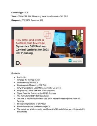 Maximizing CFO’s ERP ROI with Microsoft Dynamics 365: Strategies and ...