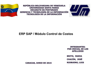 ERP SAP / Módulo Control de Costos
 
