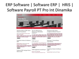 ERP Software | Software ERP |  HRIS | Software Payroll PT Pro IntDinamika 