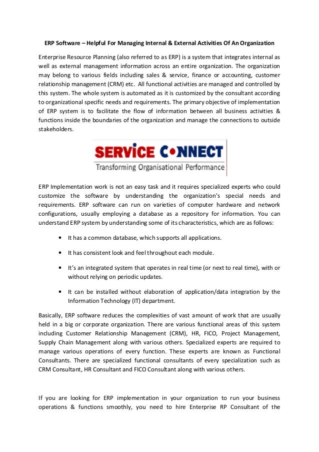 Erp software helpful for managing internal & external activities of…