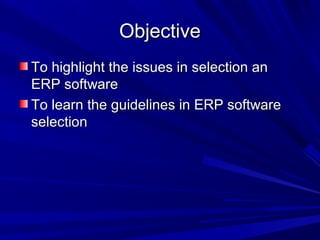 Erp software selection | PPT