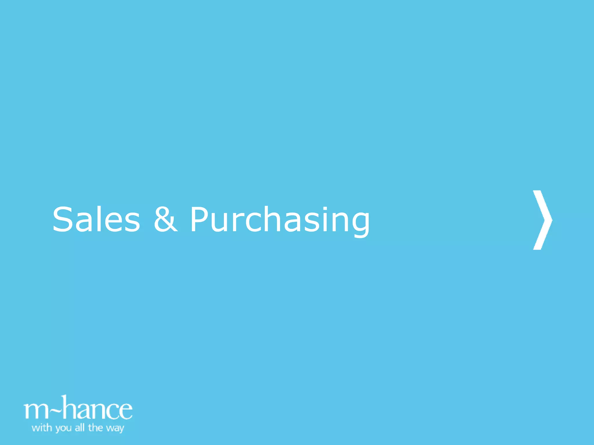 Sales & Purchasing
 