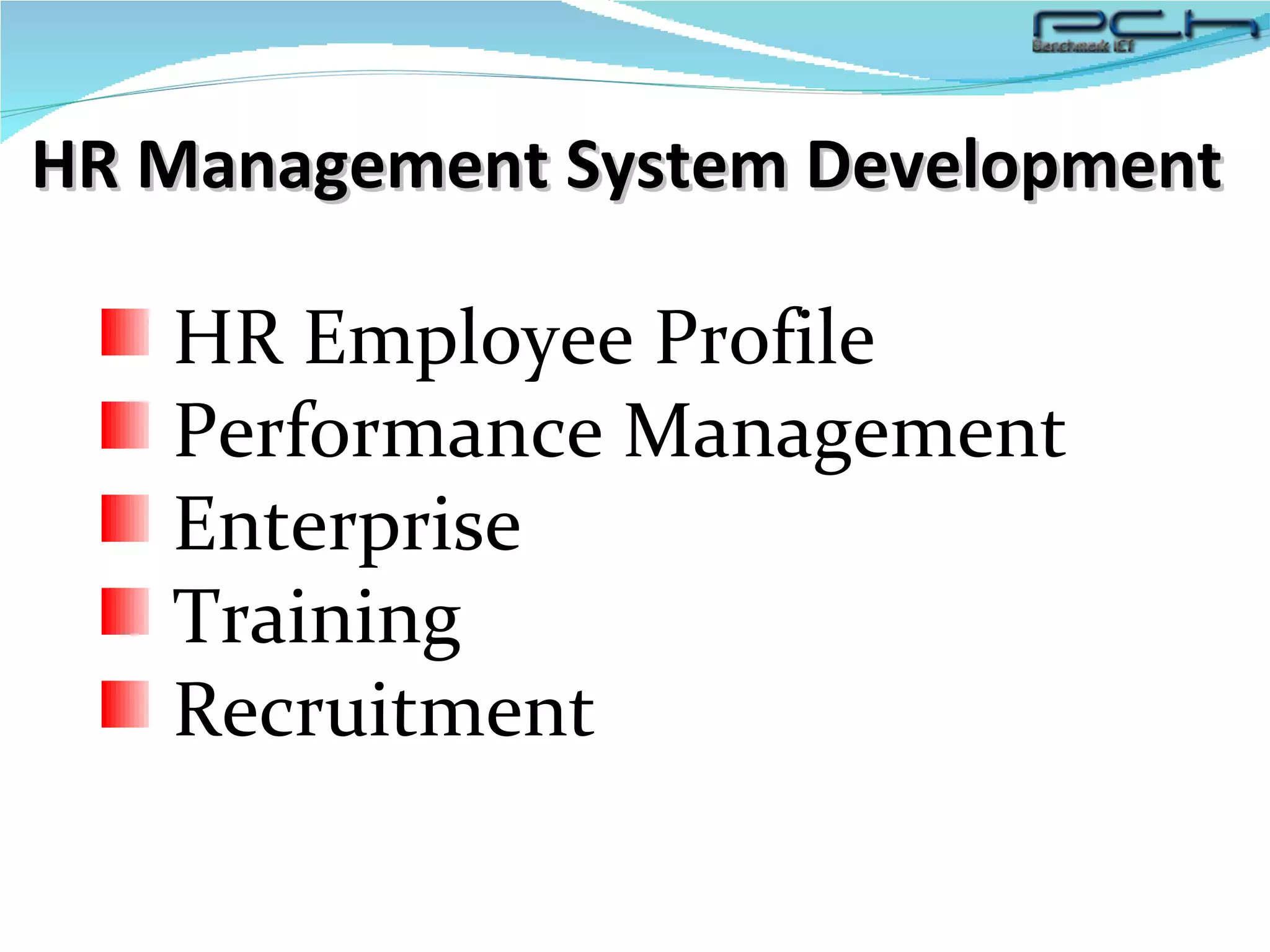 HR Management System Development  HR Employee Profile Performance Management Enterprise Training Recruitment 