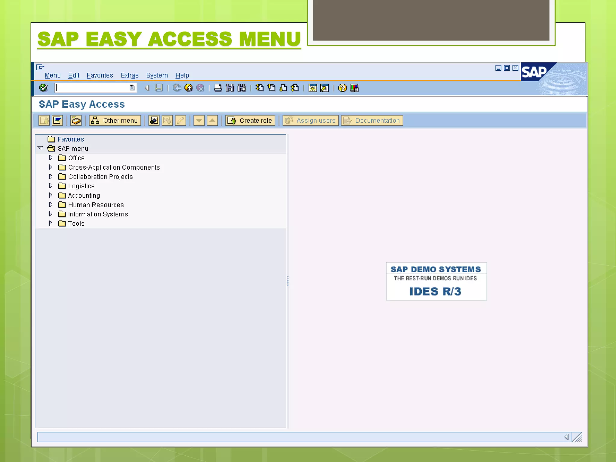 SAP EASY ACCESS MENU
 