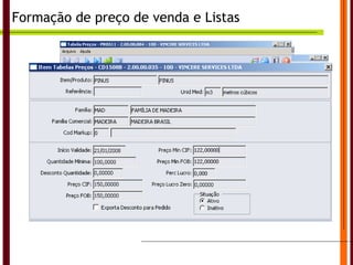 Formação de preço de venda e Listas 