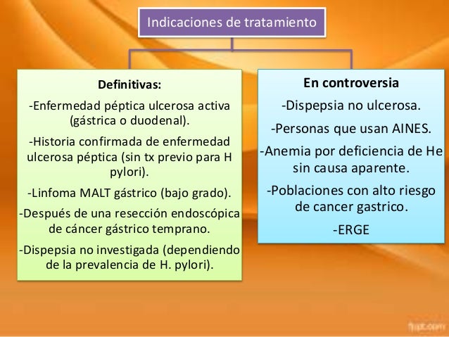 Tratamiento/Erradicación de helicobacter pylori
