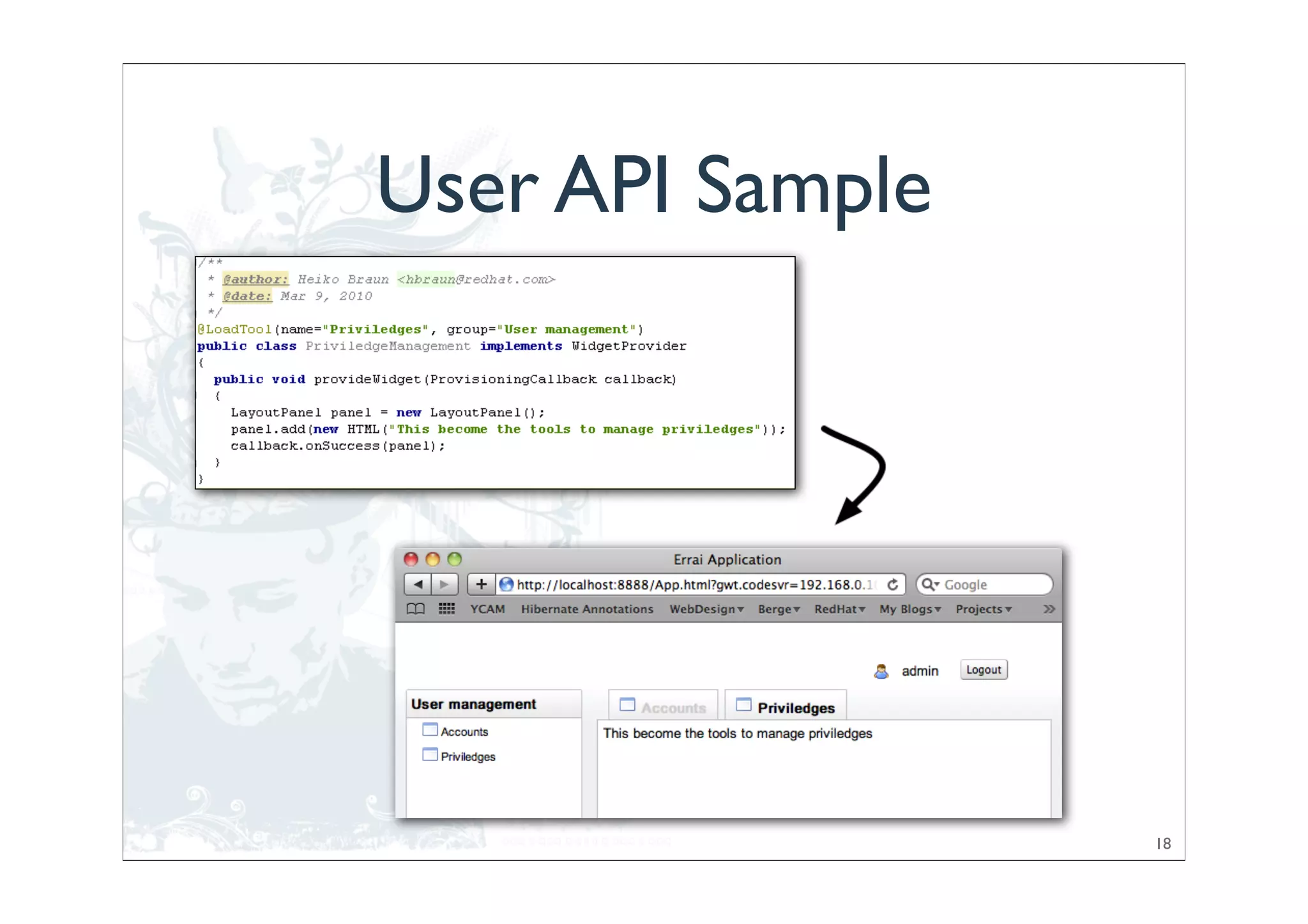 User API Sample




                  18
 