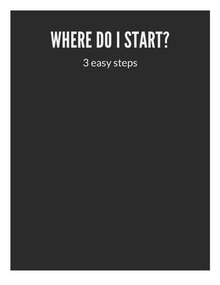 WHERE DO I START?
    3 easy steps
 