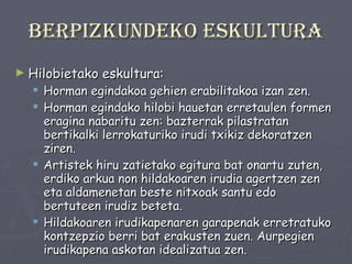 Berpizkundeko eskultura Hilobietako eskultura: Horman egindakoa gehien erabilitakoa izan zen. Horman egindako hilobi hauetan erretaulen formen eragina nabaritu zen: bazterrak pilastratan bertikalki lerrokaturiko irudi txikiz dekoratzen ziren. Artistek hiru zatietako egitura bat onartu zuten, erdiko arkua non hildakoaren irudia agertzen zen eta aldamenetan beste nitxoak santu edo bertuteen irudiz beteta. Hildakoaren irudikapenaren garapenak erretratuko kontzepzio berri bat erakusten zuen. Aurpegien irudikapena askotan idealizatua zen . 