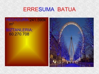ERRE SUMA  BATUA HEDADURA: 241.590km 2. BIZTANLERIA:  60.270.708 