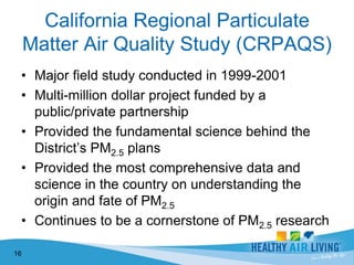Scientific Evidence Indicates that Reducing NOx Emissions is the Most Effective Strategy to Reduce Concentrations of Ammonium Nitrate, a Significant Contributor to PM2.5 Concentrations in California’s San Joaquin Valley Slide 16