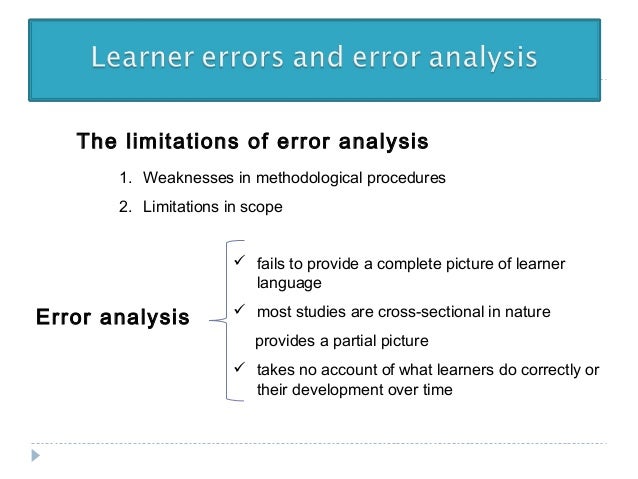 importance of error analysis in education