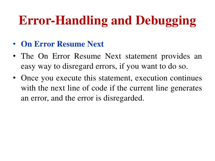 what is on error resume next resume ideas what is on error resume next resume ideas