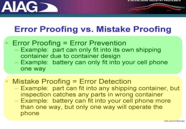 Error proofing / 防錯概念與實務