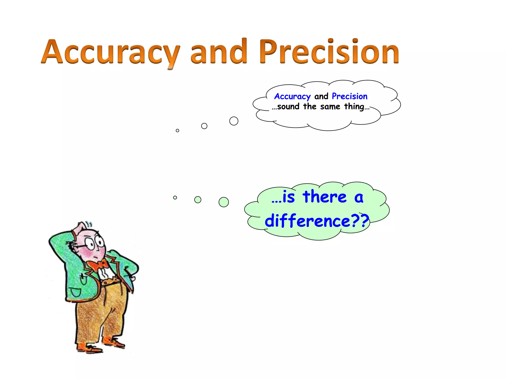 Accuracy and Precision
…sound the same thing…
…is there a
difference??
 