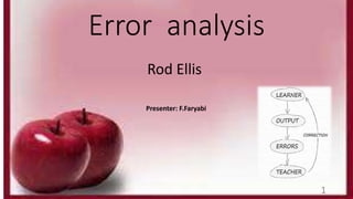 Error analysis 
Rod Ellis 
Presenter: F.Faryabi 
1 
 
