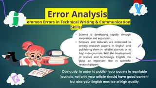 Error Analysis in English language for technical writing skills | PPTX
