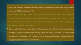 Error Analysis in English language for technical writing skills | PPTX