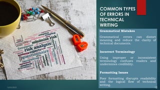 Error Analysis in English language for technical writing skills | PPTX