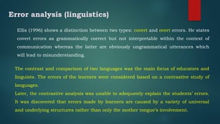Error Analysis in English language for technical writing skills | PPTX