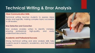 Error Analysis in English language for technical writing skills | PPTX