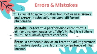 Error Analysis in English Language - SLA & Linguistics | PDF