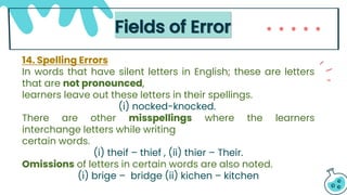 Error Analysis in English Language - SLA & Linguistics | PDF