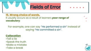Error Analysis in English Language - SLA & Linguistics | PDF