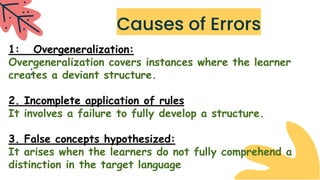 Error Analysis in English Language - SLA & Linguistics | PDF