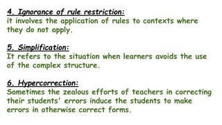 Error Analysis in English Language - SLA & Linguistics | PDF