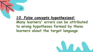 Error Analysis in English Language - SLA & Linguistics | PDF
