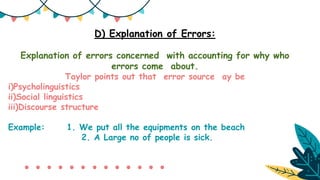 Error Analysis in English Language - SLA & Linguistics | PDF