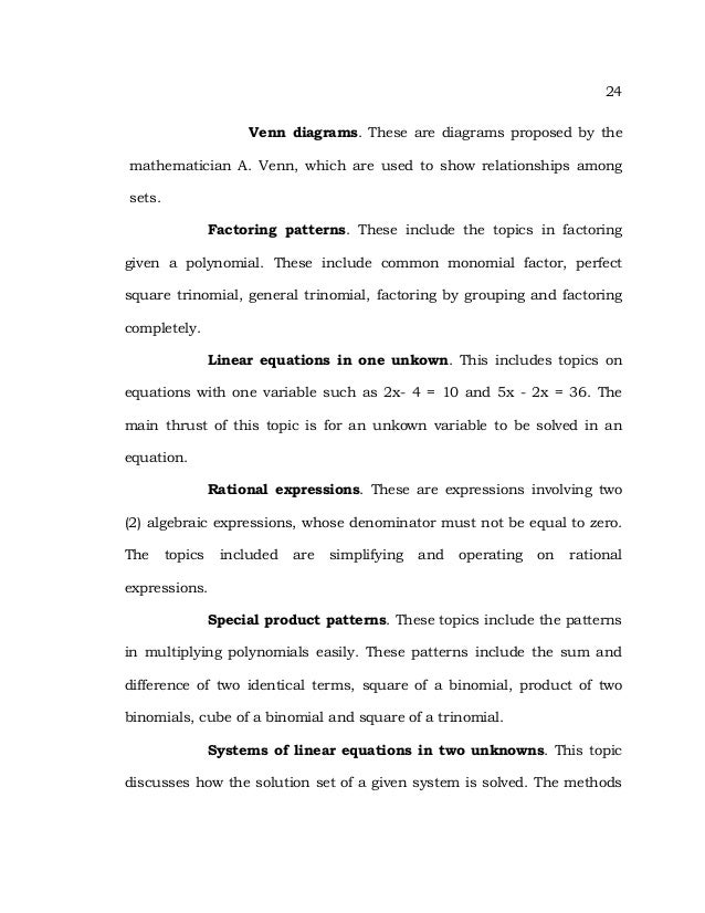 error analysis in college algebra in the higher education institution venn diagram in college algebra