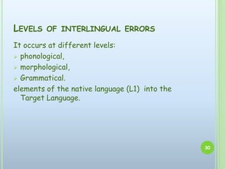 Error In Language Error analysis lecture | PPTX