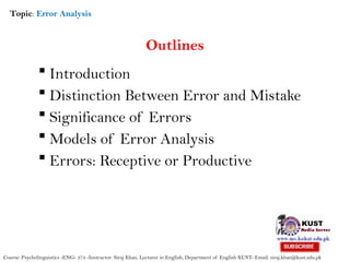 Error In Language Comprehensive Overview of Error Analysis in Psycholinguistics for ...