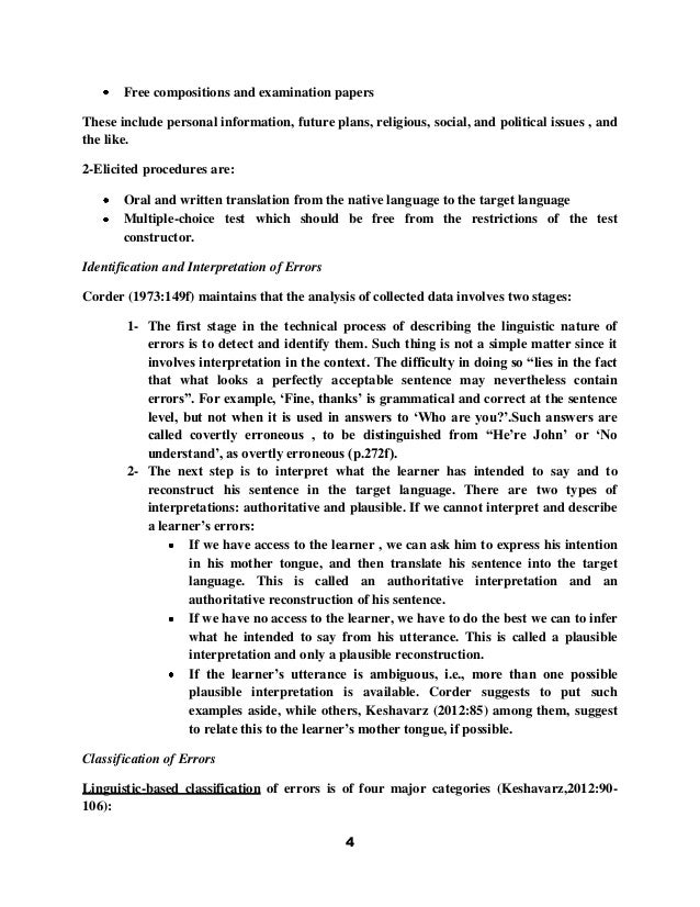 Error analysis revised