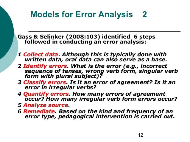 assignment on error analysis