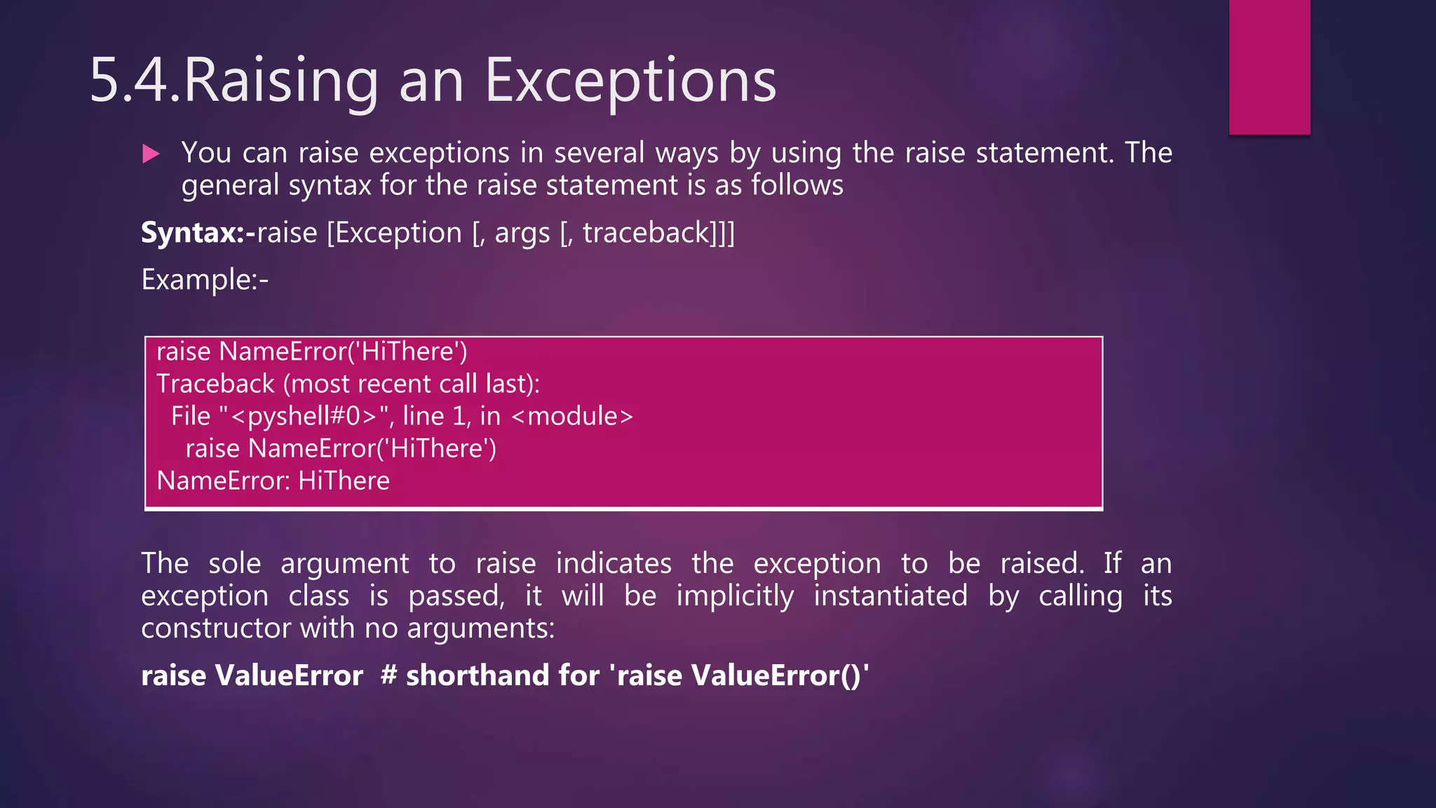 Error and exception in python | PPTX