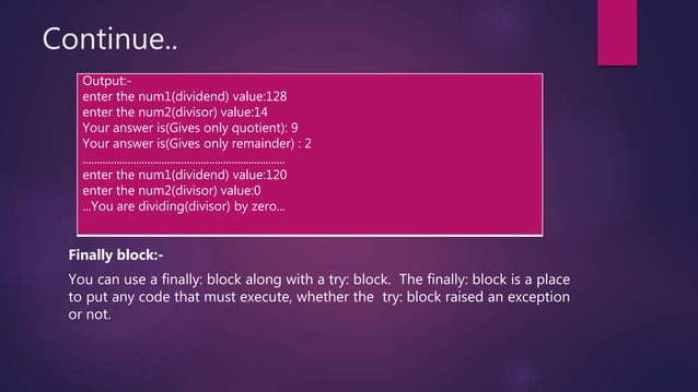 Error and exception in python | PPTX